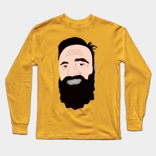 Cute dad with beard hand drawing design Long Sleeve T-Shirt